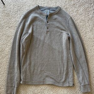 Eddie Bauer Men's Long Sleeve Gray Henley